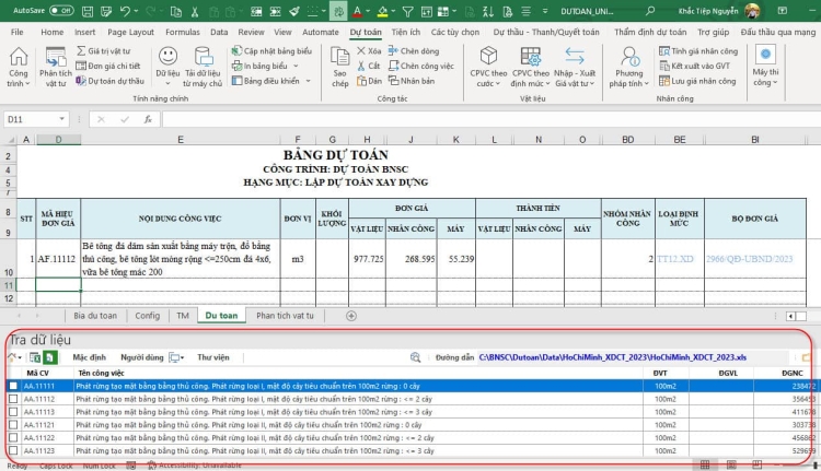 EST - ĐO BÓC KHỐI LƯỢNG VÀ LẬP DỰ TOÁN XÂY DỰNG